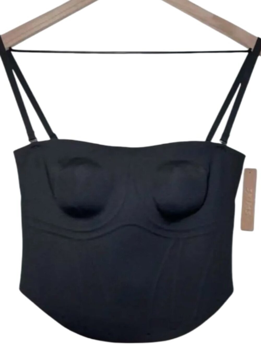 SKIMS Bonded Corset Group Long Corset Onyx Black  XS